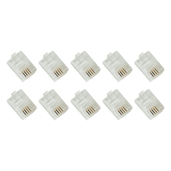 RCA Modular Phone Line Plugs, Clear, 10 Count, TP304RV