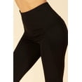 thumbnail image 6 of High Waist Tummy Control Sports Leggings With Side Mesh Pockets  Reflective Leg Detail - Black, 6 of 8