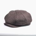 thumbnail image 1 of Gorra octogonal de lana de otoño e invierno, gorra informal europea y americana, boina de pintor para hombre, 1 of 6