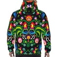 thumbnail image 7 of Wukai Roosters and Flowers Print Men Hoodies Fleece Sweatshirts Long Sleeve Sweaters Pullover Fall Outfits Winter Clothes-X-Large, 7 of 7