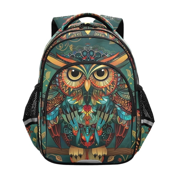ALAZA Owl Print Ethnic School Backpack Elementary Bag Bookbag Travel Rucksack
