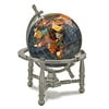 Kalifano Black Opal 4-in. Gemstone Globe with Antique Silver Nautical Stand