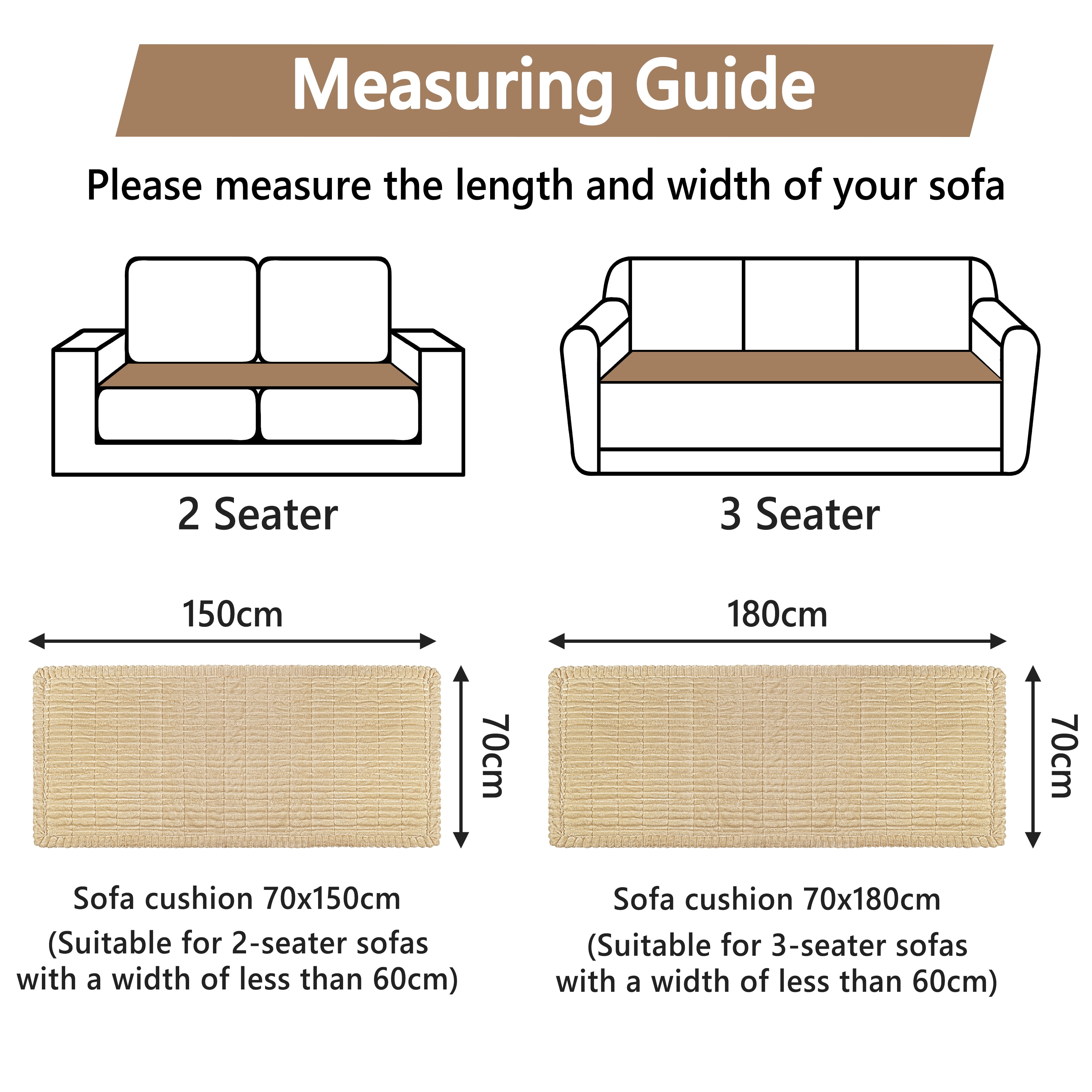 ORGOWEL Couch Cover Sofa Cover Non Slip Fuzzy Couch Covers for Dogs Washable Thick Soft Sofa Slipcovers Cushion Pet Friendly Furniture Protector(Brown,27.5"×59"）