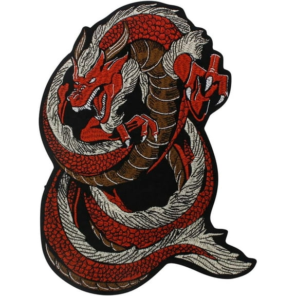 Red Dragon Clothes Patches Embroidered Iron on Sew on Patches for Backpacks Jacket Patch Motorcycle Patch 1 Piece