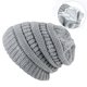 thumbnail image 4 of Gorros de punto de invierno para hombres y mujeres, doble capa, gorros de invierno, capó, interior de satén, estilo minimalista (negro) Rojo Verde, 4 of 4