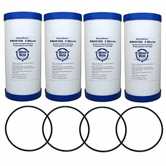 Kleenwater Replacement Filter Compatible With Ge Gxwh30C, Gxwh35F And Gxwh40L, Set Of 4, Includes O-Rings Compatible With Ws03X10039, Set Of 4