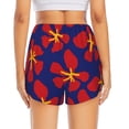 thumbnail image 2 of Lsque Red Floral Printed Women's Running Shorts with Liner Pockets,Elastic Quick Dry Workout Athletic Gym Yoga Shorts,Womens High Waist Shorts-XX-Large, 2 of 9