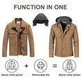 thumbnail image 2 of Chrisuno Men's Military M65 Field Jacket With Removable Hood ,Stand Collar Spring And Autumn Casual Cotton Coat 2XL Khaki, 2 of 5