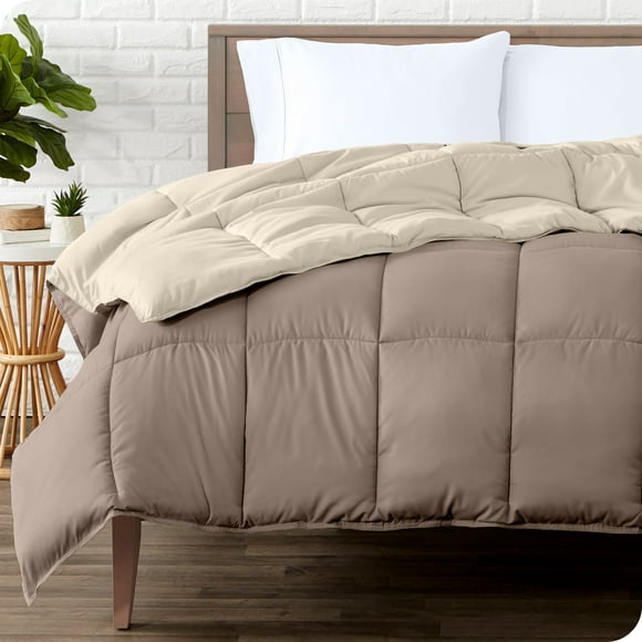 Bare Home Ultra-Soft Reversible Comforter - Goose Down Alternative - Queen, Taupe/Sand