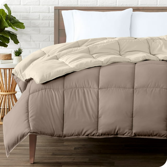 Bare Home Douillette Réversible Ultra Douce - Alternative au Duvet d'Oie - Grand Lit, Taupe/sable