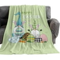 thumbnail image 6 of Happy Easter Flannel Fleece Throw Blanket Cute Gnomes and Eggs Carrots Soft Blankets,40x50In Colored Egg Lightweight Micrifiber Blanket for Kid/Teen/Men Bedroom, Living Room Couch Sofa Green, 6 of 6