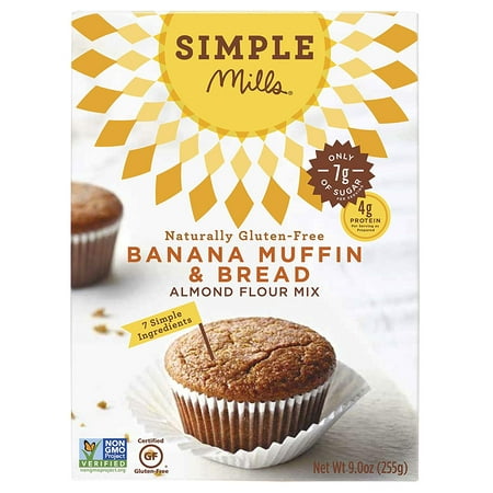 Banana Date Nut Bread Almond Flour Mix, Banana Muffin & Bread, 9 oz Simple Mills - 9 Ounce - Banana Muffin Mix ()