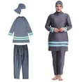 thumbnail image 3 of Modest Maillot de Bain Femme Été Arabe Tenue de Plage Plus Gris 6TG, 3 of 8