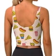 thumbnail image 4 of Goofa Hamburger Pizza Coke Printed Sports Bras for Women, High Impact Running Bra Workout Crop Tank Tops Longline Sports Bra Push up-X-Large, 4 of 9