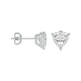 thumbnail image 3 of SuperJeweler 1 Carat Heart Shape Moissanite Stud Earrings in 14 Karat White Gold for Women, 3 of 6