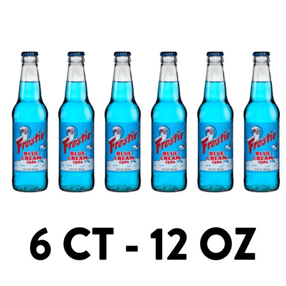 Frostie Blue Cream Soda, 12 oz, 6 Glass Bottles