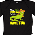 thumbnail image 4 of Inktastic Iguana Funny Pet Boys or Girls Long Sleeve Baby Bodysuit, 4 of 5