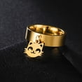 thumbnail image 2 of Stainless Steel Smiling Cat Rings Tiny Pendant Dangle Ring Cute Animal Jewelry, 2 of 6