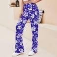 thumbnail image 3 of White Flowers Blue Background Fabric Print Summer Outfits Flowy Palazzo Pants for Women 2025 High Waisted Wide Leg Beach Casual Vacation Pants Trousers, 3 of 8