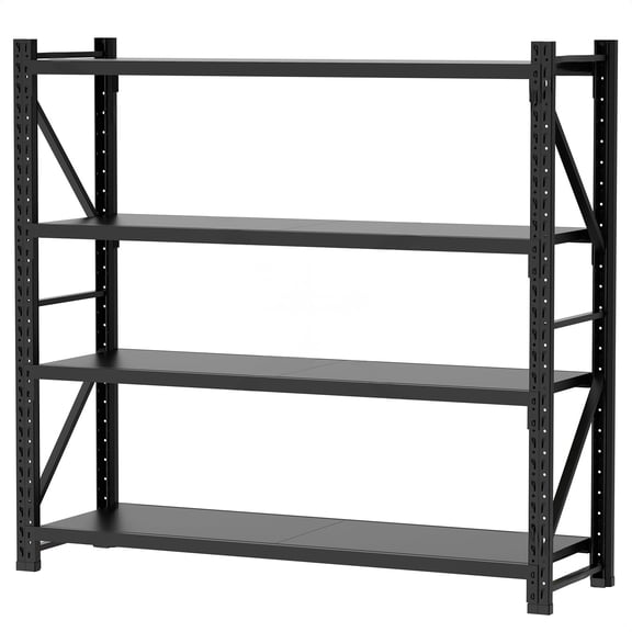 Warehouse Shelving 4-Tier Industrial Steel Storage Shelves, Adjustable Shelves for Garage/Factory/Commercial Use (Black, W59*D19.68*H78.74)
