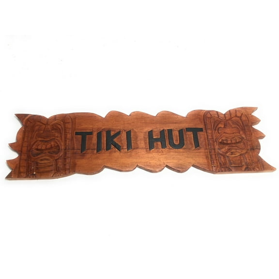 Tiki Hut Sign 24" w/ Love & Prosperity Tikis | #bds1201960