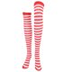thumbnail image 4 of FELTECHELECTR Medias navideñas rojas y blancas con rayas hasta el muslo, por encima de la rodilla, para mujeres y niñas (talla única), 4 of 4