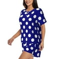 thumbnail image 2 of Picia Navy And White Polka Dot Pajamas Sets for Women Soft Short-Sleeved Pjs with Lounge Shorts Two Piece Sleepwear-X-Large, 2 of 9