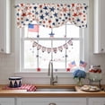 thumbnail image 3 of Independence Day Tie Up Valances Curtain, Adjustable Kitchen Red Blue Stars Valances for Windows Decor, Rod Pocket Short Curtains Set for Bedroom/Bathroom, 42"x18", 3 of 9
