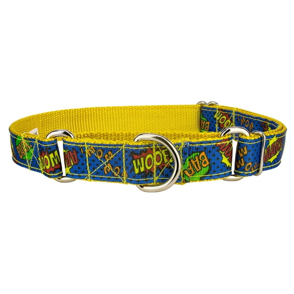 Country Brook Petz® Blue Super Dog Ribbon Martingale Collar, Medium