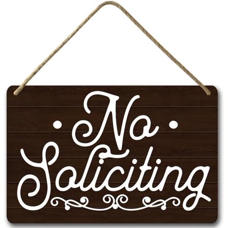 Zomyto 8x12IN No Soliciting Sign for Home,Hanging Doorbell Sign, Farmhouse Soliciting Porch Sign,Home Decor Go Away Sign A03