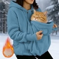 thumbnail image 2 of TAmten Women's 3 in 1 Pet Wearing Jacket, Thickened Fleece Winter Coat, Warm Full Zip Cat Carrier Hoodie Gift for Cat Owners|S, 2 of 9