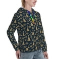 thumbnail image 6 of Daiia Gold Snowflake Christmas Tree Pattern Women's Fashion Hoodies & Sweatshirts with Kangaroo Pocket Hooded Sweatshirt with Eye-catching Drawstrings-XX-Large, 6 of 7