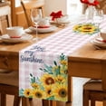 thumbnail image 5 of Sunflower Table Runner 108 Inches, Summer Botanical Yellow Floral Purple Plaid Bed Runner Dresser Scarves Tabletop for Indoor Outdoor Parties/Ceremony/Banquet, 13"x 108", 5 of 9