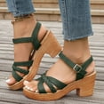 thumbnail image 2 of Dakaela Womens Braided Heel Sandals Open Toe Ankle Buckle Strappy Dress Shoes Wedding Party Pumps, 2 of 8