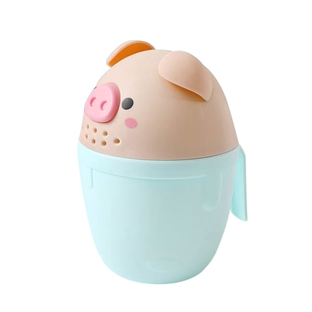 Maceta de ducha de dibujos animados para bebé, taza para la cabeza, ducha para bebés, taza de riego para el cabello, accesorio de baño, verde Jumpingount HA002529-03