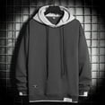 thumbnail image 2 of Mrat Sweatshirt for Men Cottons Men's Spring Loose Color Collocation Fashion Casual Sports Shirt Hoodie Hoodie Drawstring Sweatshirts Men S-30 Gray 3XL, 2 of 5