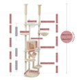 thumbnail image 3 of Pefilos Floor to Ceiling Cat Tree for Indoor 92.9"-101.6" Height Adjustable Cat Tower Tall Kitty Climbing Play House with Scratching Posts, Cozy Cat Condo, Perches and Large Hammock, Beige, 3 of 7
