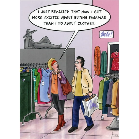 Oatmeal Studios Excited About Buying Pajamas Feminine Funny / Humorous Birthday Card for Woman : Women : Her