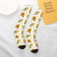 thumbnail image 6 of Bingfone Compression Socks for Women and Men Long Socks for Running Athletic Cycling Nurse-Corn Sunflowers, 6 of 8