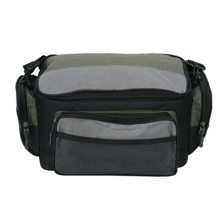 600D Oxford Cloth Fishing Bag Fish Gear Reel Case Carrier Holder Storage Tackle Pouch Accessory(blackgreen )
