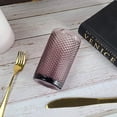 thumbnail image 4 of (4-Pack) 9.5 oz Romantic Glass, Pink / Purple Thick Heavy Premium Drinking Glasses, Vintage Hobnail Tumblers - Glassware Set for Juice, Beverages, Beer, Cocktail (Purple, 4 Pack Highball), 4 of 5