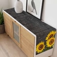 thumbnail image 4 of Sunflower Table Runner - 60 Inch Long, Kitchen Dining Table Runner Dresser Scarves, Yellow Spring Flora Summer Botanical Black Farmhouse Decor for Coffee Tables Wedding Party Banquet, 4 of 8