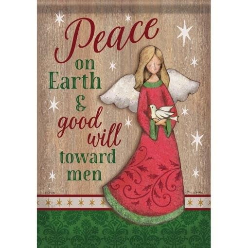Carson Home Accents Flag-Garden-Durasoft-Red Angel (12.5" x 18")