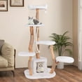 thumbnail image 4 of Costway 66" Tall Solid Wood Cat Tree with Perch Condo Jute Scratching Posts Sisal Rope, 4 of 10