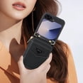 thumbnail image 5 of ChicShell Wallet Case For Samsung Galaxy Z Flip 6, RFID Blocking PU Leather Zipper Handbag Purse Flip Cover, Kickstand Case with Card Slots Holder Wrist Strap Lanyard, Black, 5 of 9
