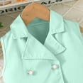 thumbnail image 4 of KAUOD Girls Summer Suit Outfits 2 Piece Sleeveless Double Breasted Jacket and Pleated Pants Set Loose Trendy Clothe, 4 of 7