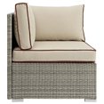 thumbnail image 2 of Modway Fauteuil d'Angle de Patio en Rotin et Tissu, Gris Pâle et Beige, 2 of 4