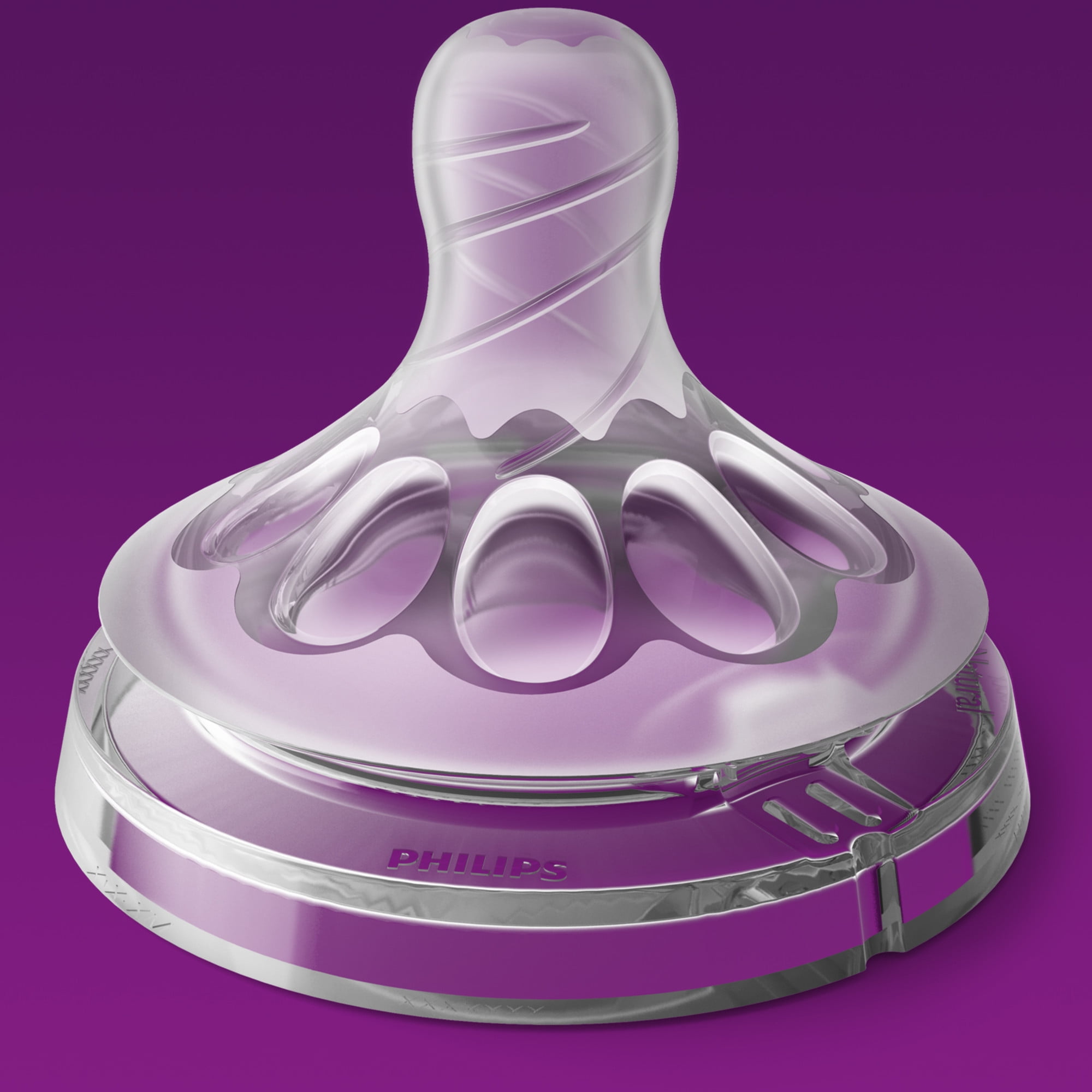 (2 pack) Philips Avent Natural Baby Bottle Medium Flow Nipple, 3M+, 2pk, SCF653/23