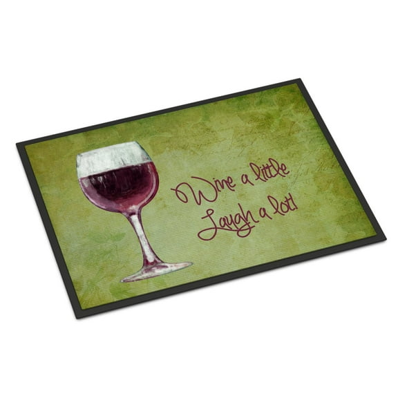 Wine a little laugh a lot Door Mat