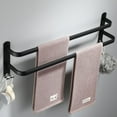 thumbnail image 2 of Durable And Corrosion Resistant Towel Rack For Bathroom, Easy To Install With Two Installation Options, 50 Cm Double Layer Black Towel Holder For Bathroom And Kitchen, 2 of 2